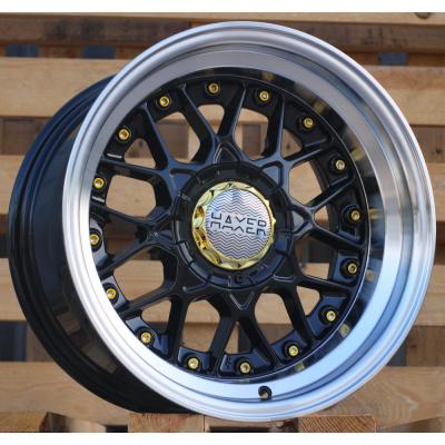 Ratlankis R16x9J  8X100J/114  ET  ET10  73.1  A8078  (HX025J)  Black+Polished Lip (BLPL)  For HAXER  (K3)  (Rear+Front (AKC 65 Eur))